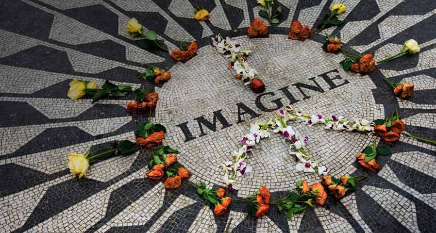 Imagine mosaic, part of the Strawberry Fields memorial in Central Park, New York City