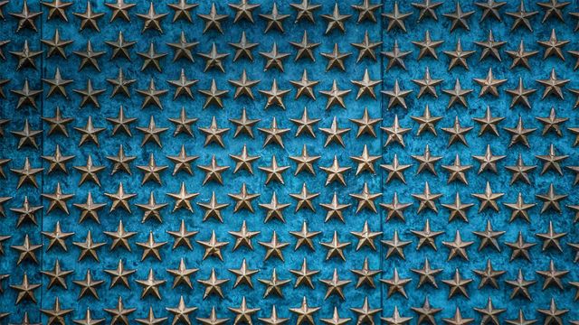 The Freedom Wall at the World War II Memorial in Washington, DC