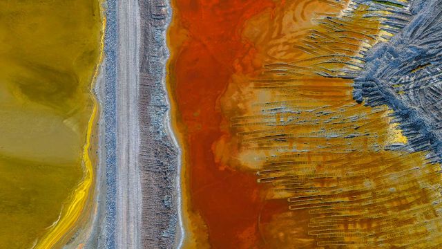 Owens Lake in southern California, USA