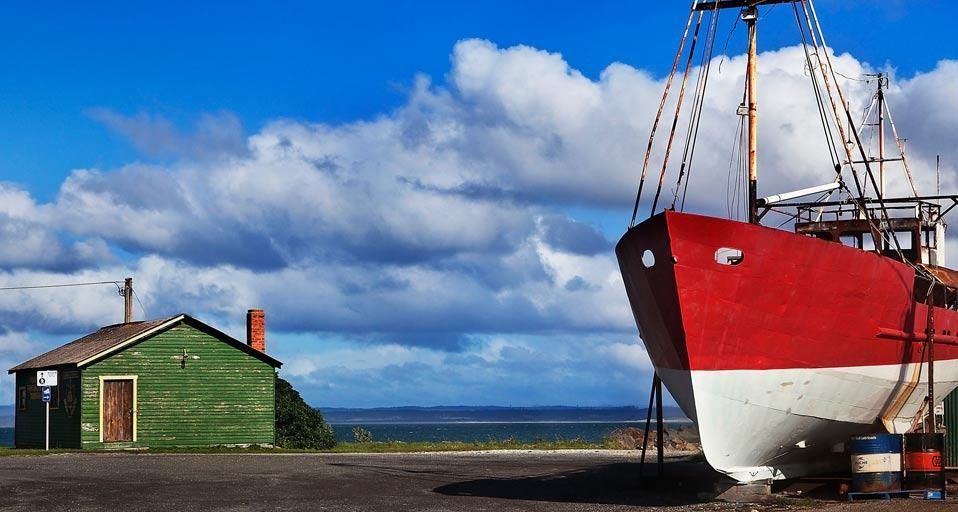 Fishing boat in the dock of Stanley, Tasmania, Australia
