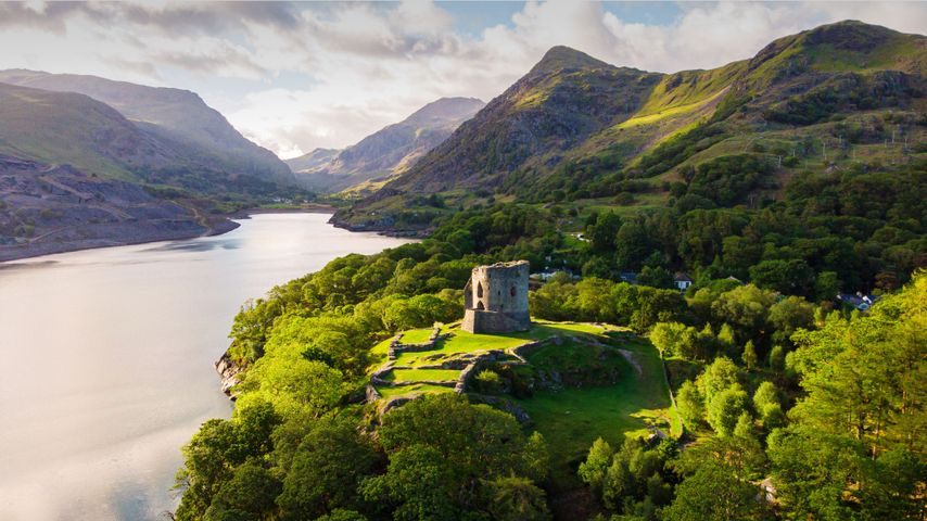 Dolbadarn Castle at the base of the Llanberis Pass, Snowdonia