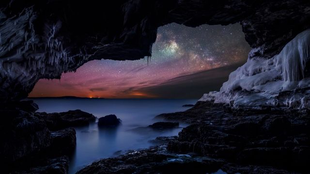Milky Way seen from the coast near Bar Harbor, Maine