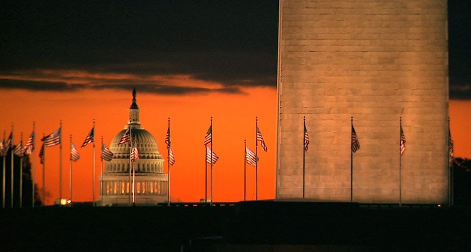 The Washington Monument with the U.S. Capitol building in the background, Washington D.C.