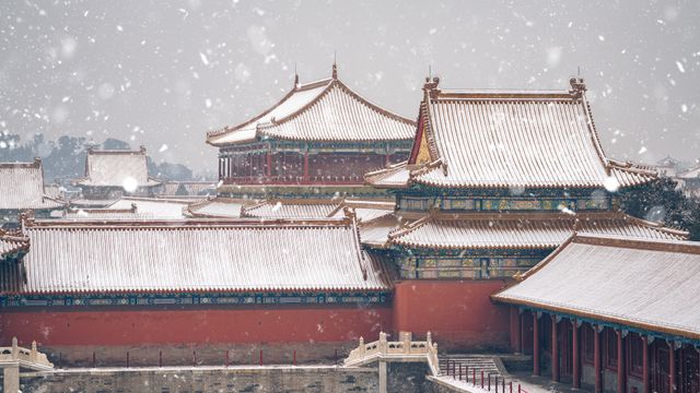 雪中的故宫，中国北京