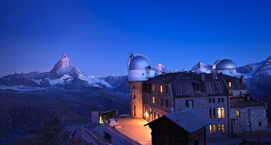 Matterhorn and the Kulm Hotel in Zermatt, Switzerland