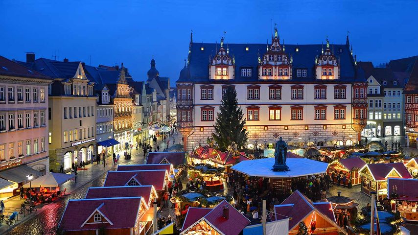 Weihnachtsmarkt in Coburg, Bayern, Deutschland 