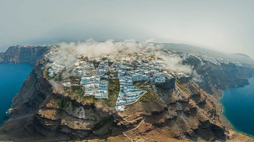 Vue aérienne de Santorin, Grèce