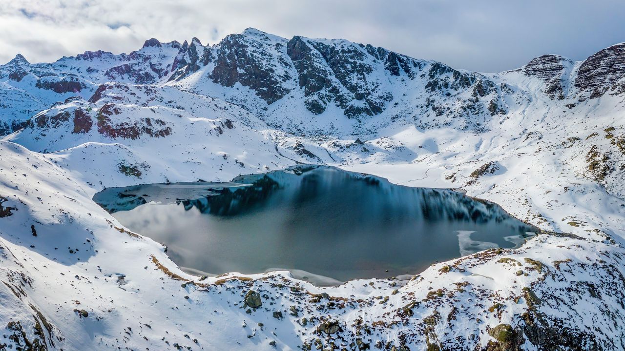Lake Gentau in the French Pyrenees, Pyrénées-Atlantiques, France