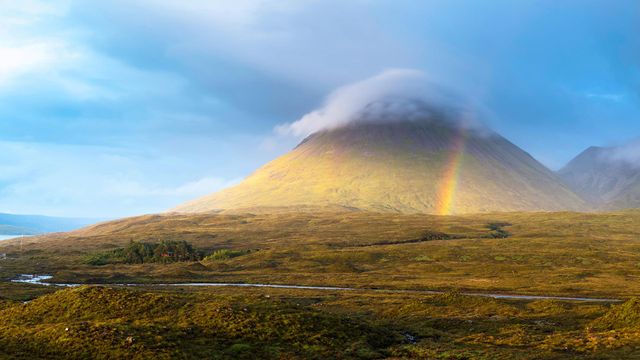 Misty peak of Glamaig, Red Hills, Isle of Skye