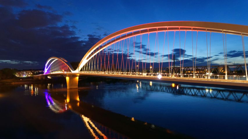 Beatus-Rhenanus-Brücke über den Rhein, zwischen Straßburg und Kehl, Straßburg, Frankreich