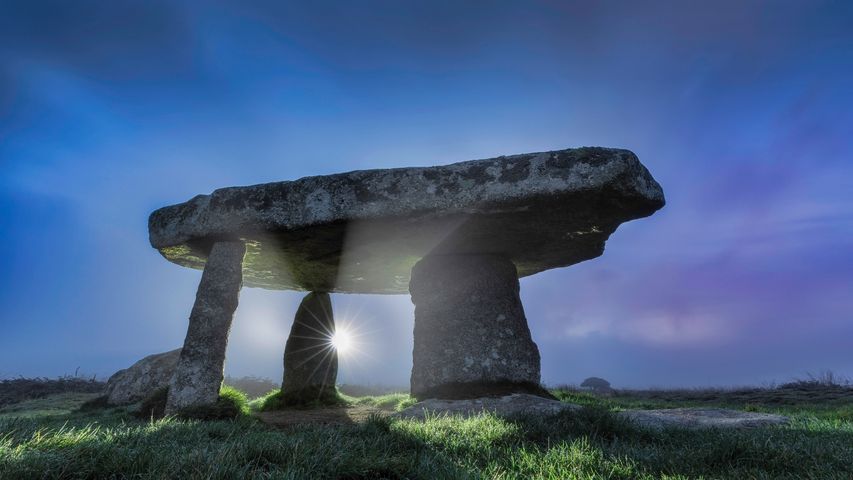 Das Großsteingrab Lanyon Quoit in Cornwall, England, Vereinigtes Königreich