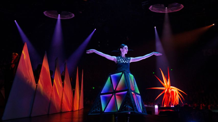 Infini-D, modelled during the 2019 World of WearableArt Awards in Wellington, New Zealand