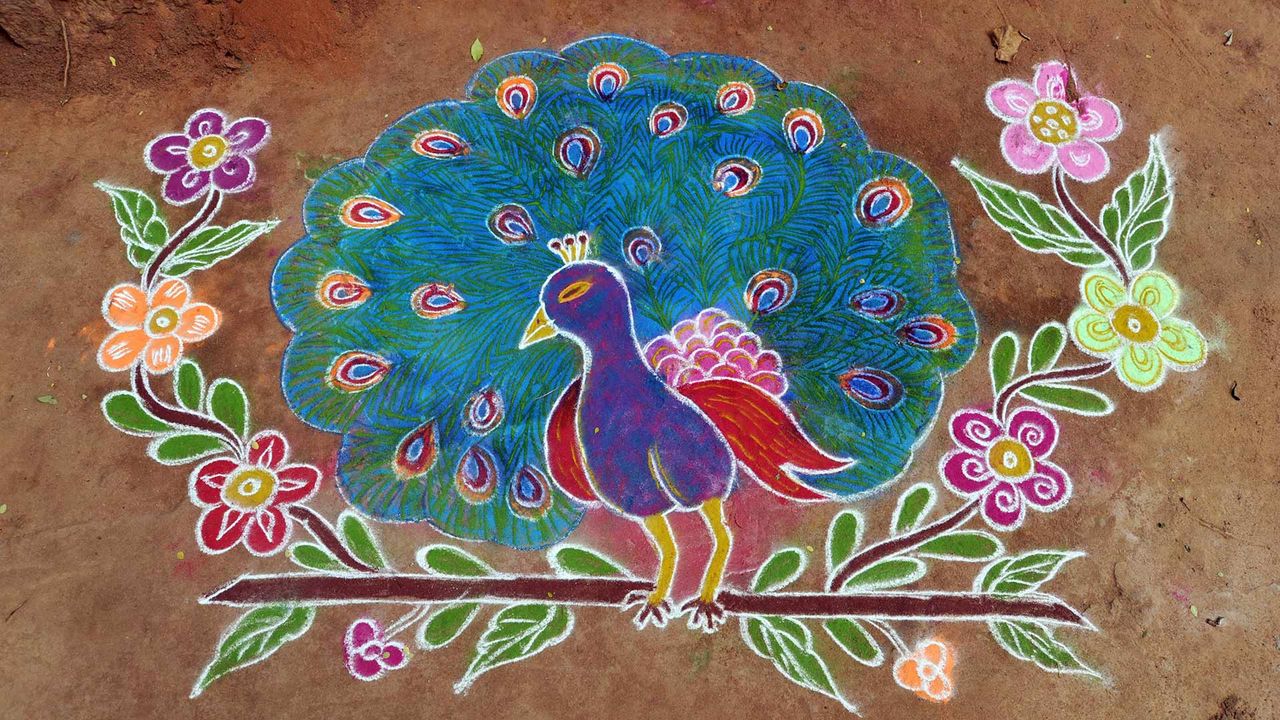 Pongal kolam in Tamil Nadu