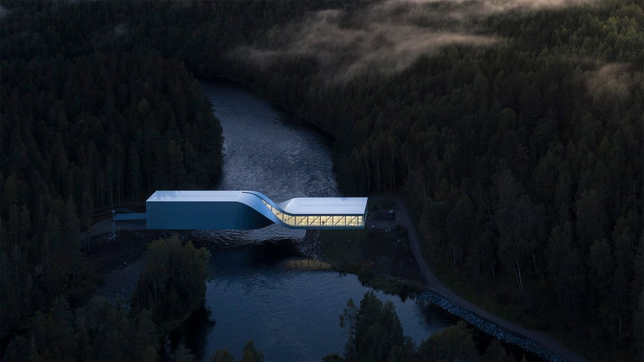 At the Kistefos Museum's sculpture park in Norway, the Twist bridges the Randselva River via a multipurpose walkway