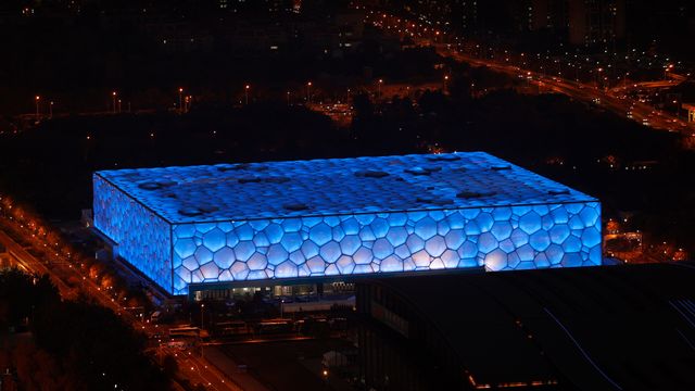 The National Aquatics Centre in Beijing, China