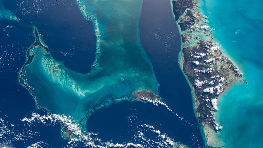 As Bahamas fotografadas da Estação Espacial Internacional