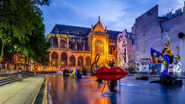 Stravinsky Fountain in Paris, France