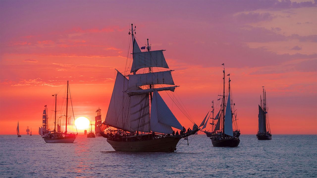 Sailboats in Warnemünde, Germany