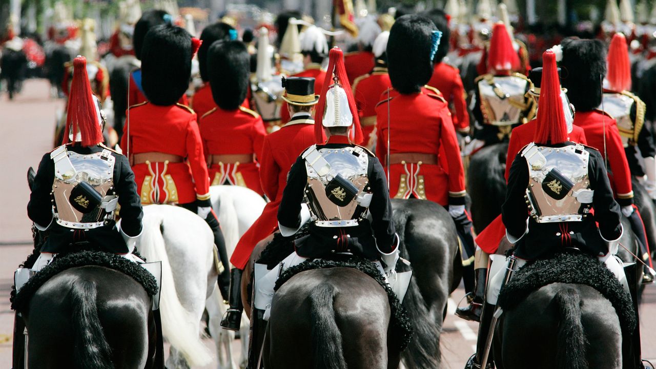 Trooping the Colour procession along The Mall in London, England, on June 16, 2007