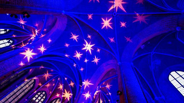 Festlich beleuchtete Marktkirche, Hannover, Niedersachsen