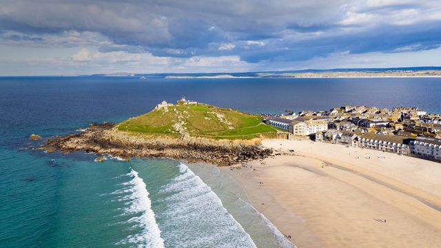 Porthmeor beach in St Ives, Cornwall, England