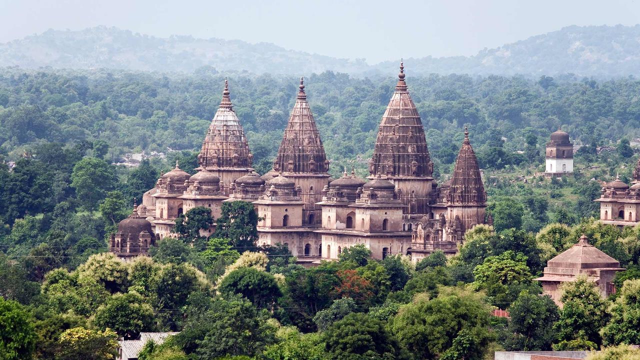 The chhatris of Orchha in Madhya Pradesh, India