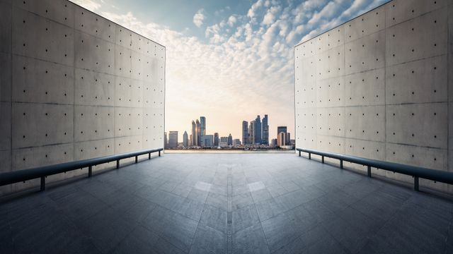 Skyscrapers and seaports