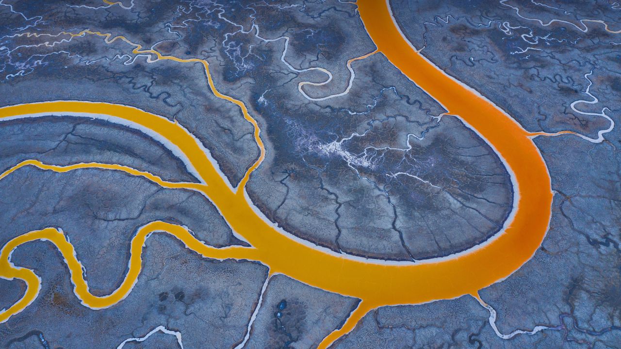 Salt flats in San Francisco Bay