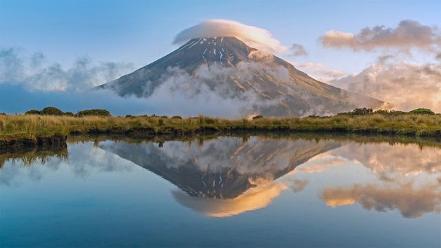Monte Taranaki, en la Isla Norte de Nueva Zelanda
