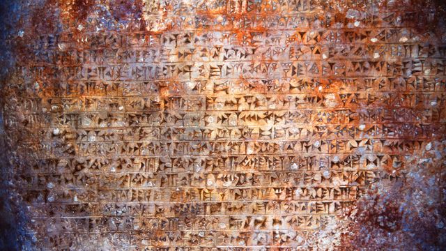 Ancient carved texts from Persepolis, Iran