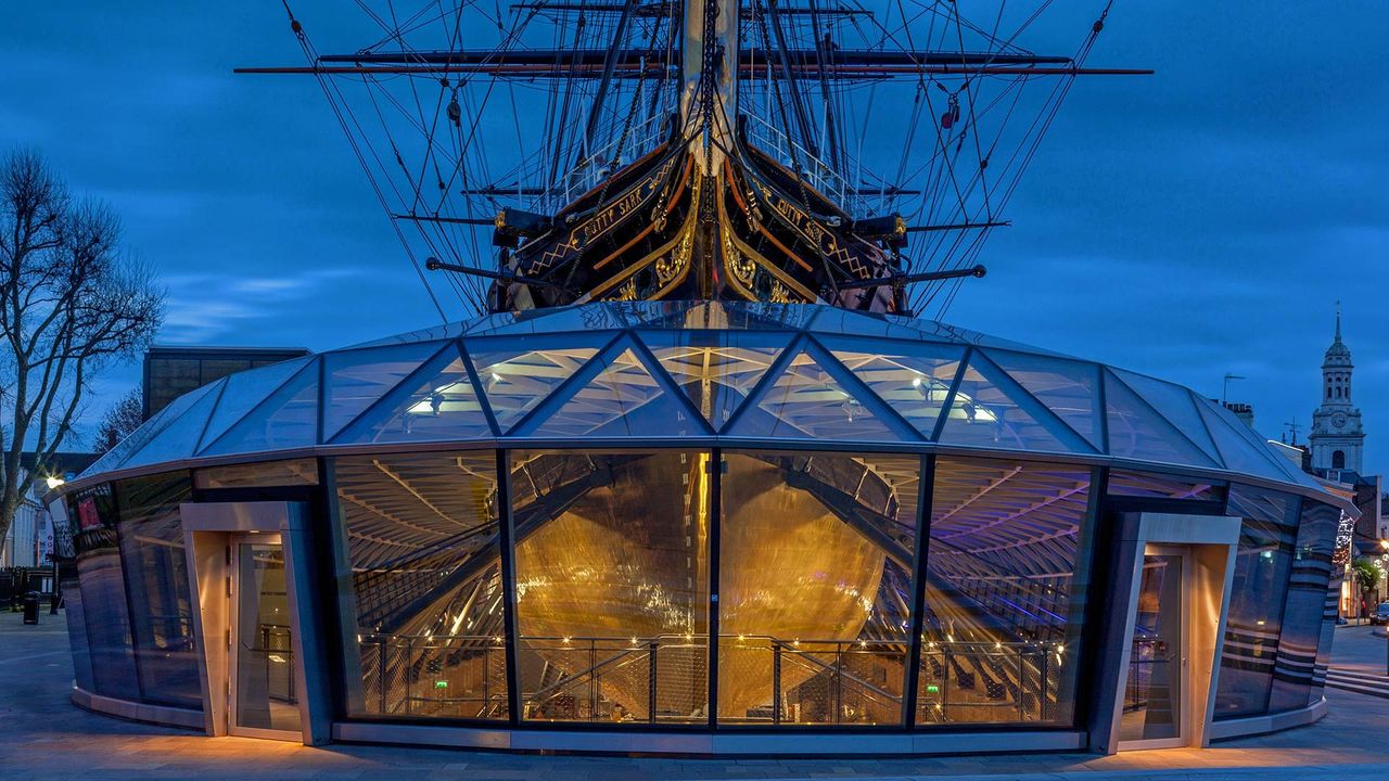 Die Cutty Sark in Greenwich, London, England, anlässlich ihres 150. Jahrestages