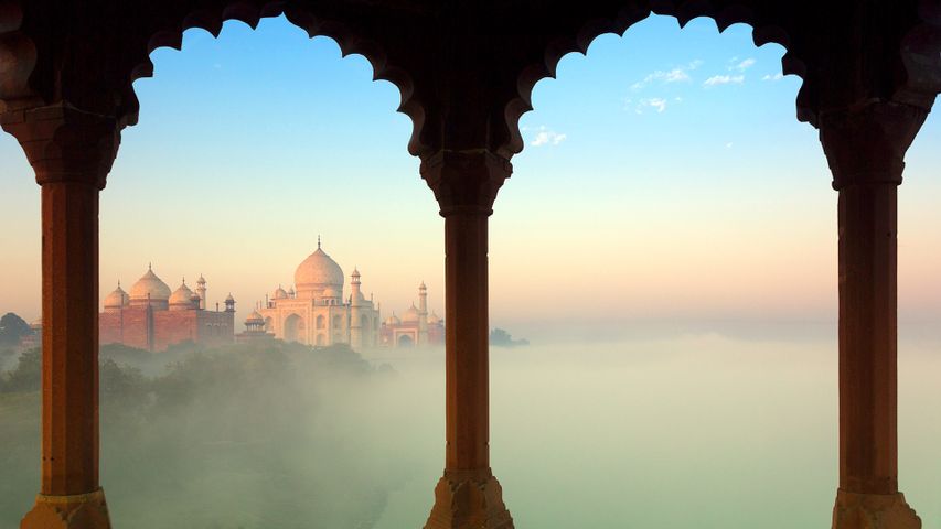 Early morning view of Taj Mahal in Agra, India