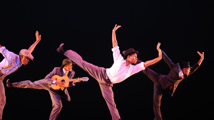 The Alvin Ailey American Dance Theater rehearsing 'Uptown,' 2009, New York