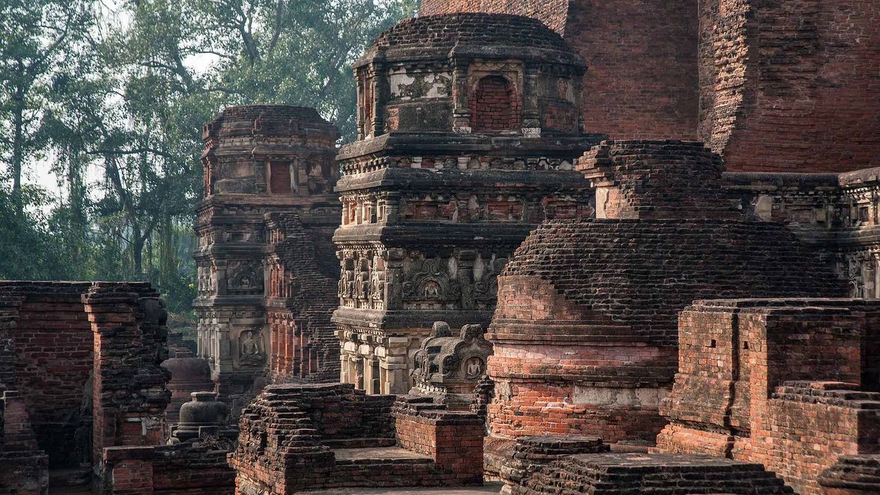 The ruins of Nalanda Mahavihara in Bihar, India