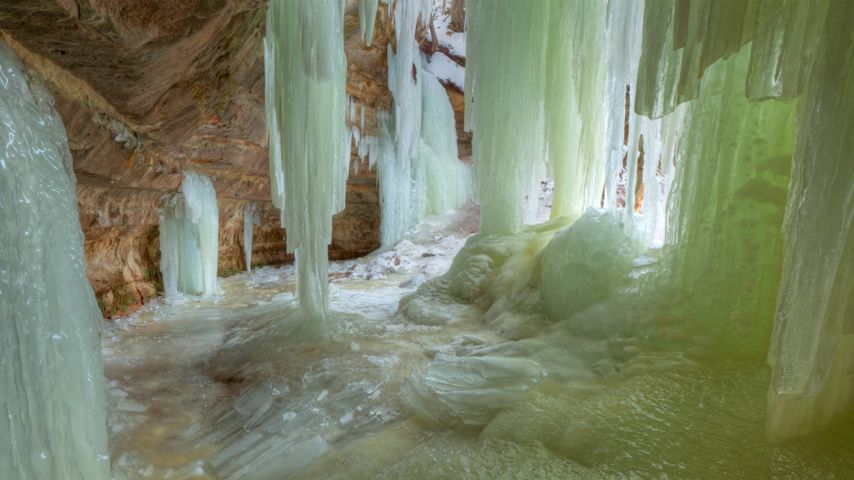 Eben grotte de glace, Michigan, USA