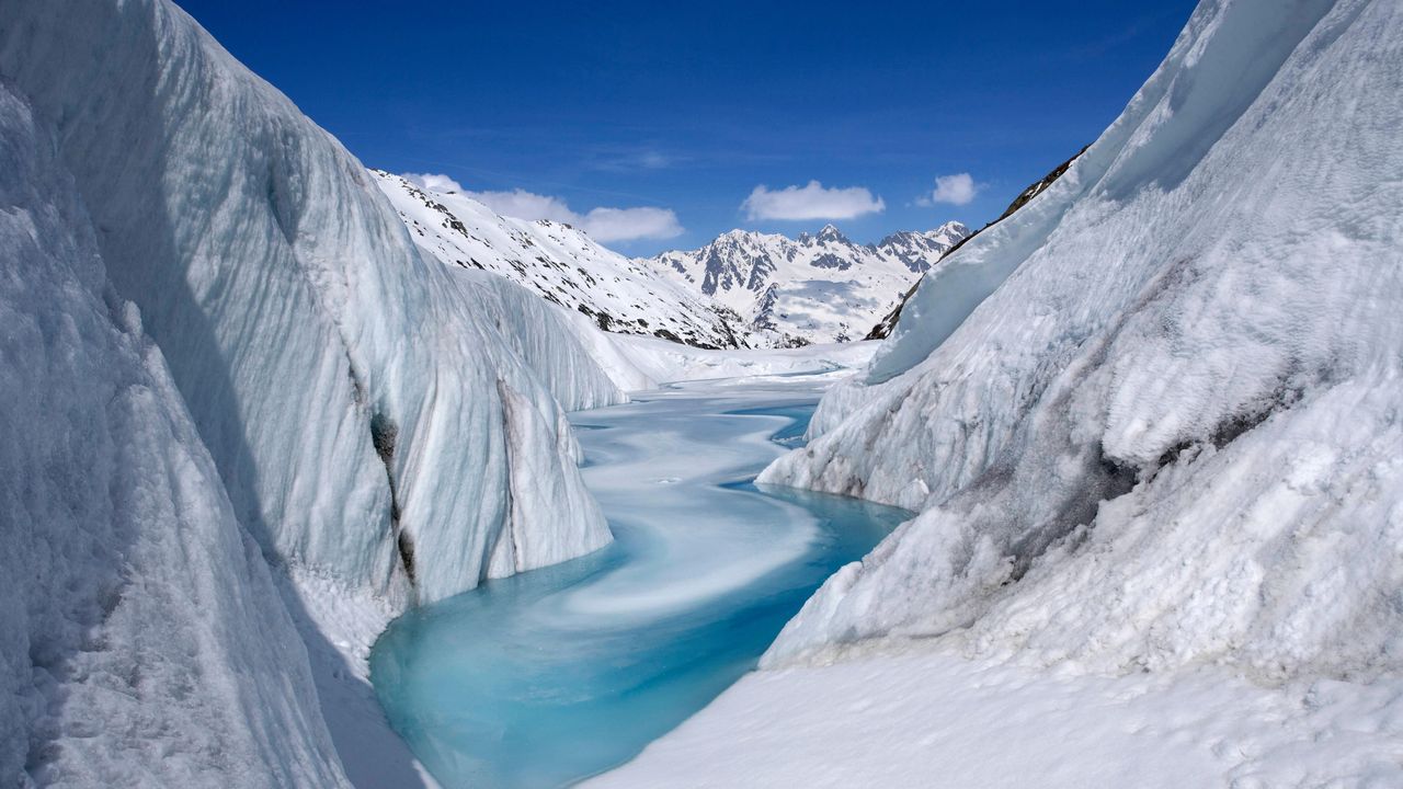 La Mer de Glace, Chamonix, massif du Mont-Blanc, Haute-Savoie, France