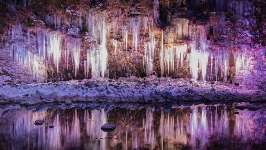 Icicles of Misotsuchi, Chichibu, Japan