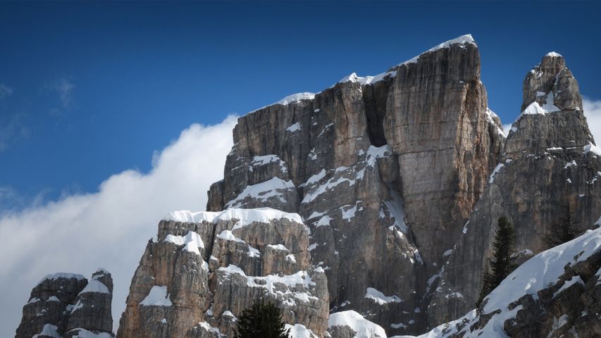 Gruppo delle Cinque Torri nelle Dolomiti, Cortina d'Ampezzo, Veneto, Italia