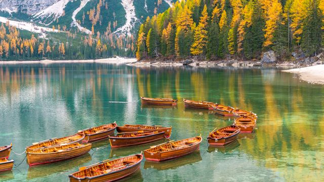 Lago di Braies, Trentino-Aldo Adige, Italia