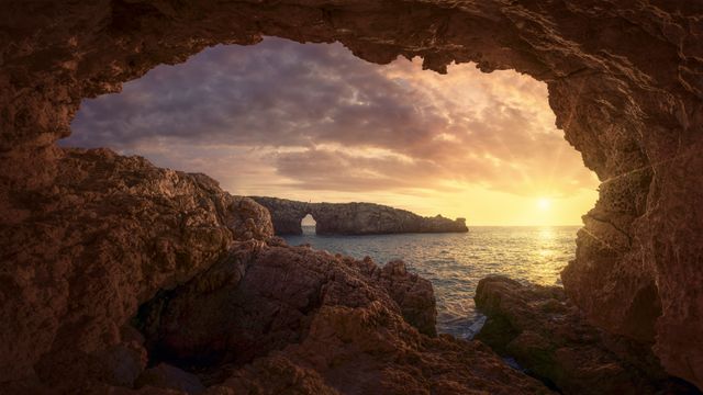 Sunset over Pont d'en Gil, Menorca, Spain