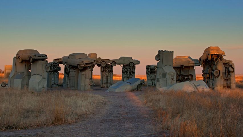 Carhenge, created by Jim Reinders, in Nebraska, USA