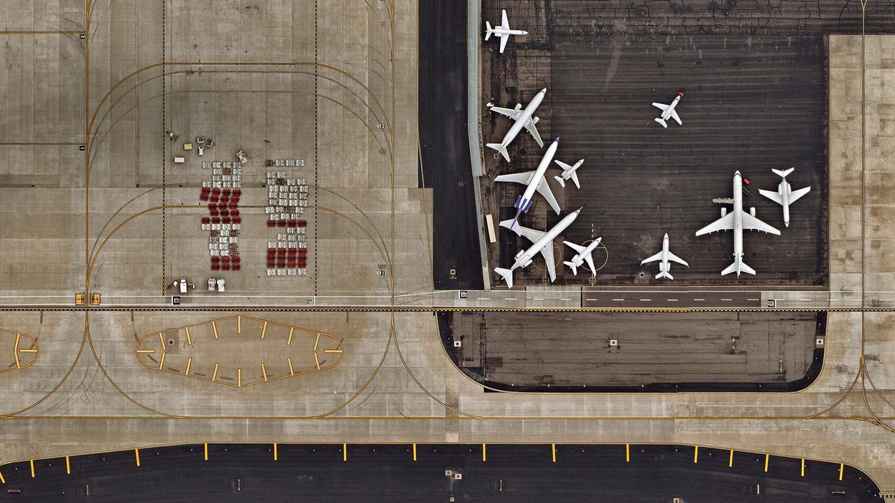 Aerial view of Sky Harbor International Airport in Phoenix, Arizona