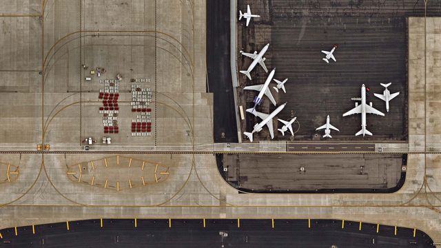 Aerial view of Sky Harbor International Airport in Phoenix, Arizona