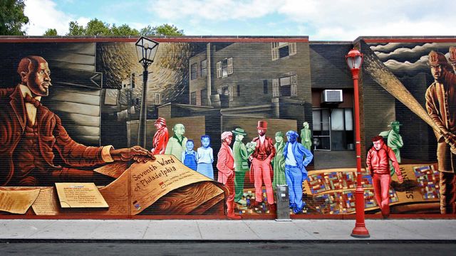 'Mapping Courage: Honoring W.E.B. Du Bois & Engine #11,' a mural by Willis Humphrey, Philadelphia, PA