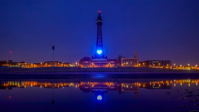 Blackpool Tower illuminated in blue to honour NHS workers during the coronavirus outbreak