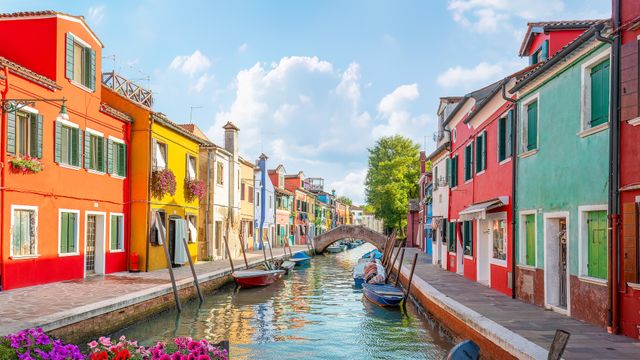Le case colorate di Burano, Venezia, Veneto, Italia