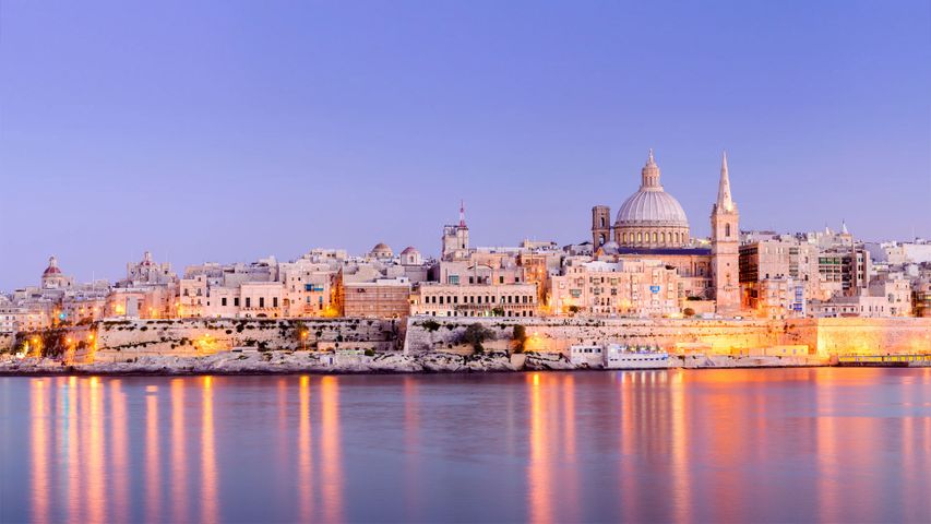 Panorámica de La Valeta al atardecer, Malta