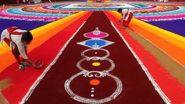 Preparation of Gudi Padwa festival in Mumbai, Maharashtra