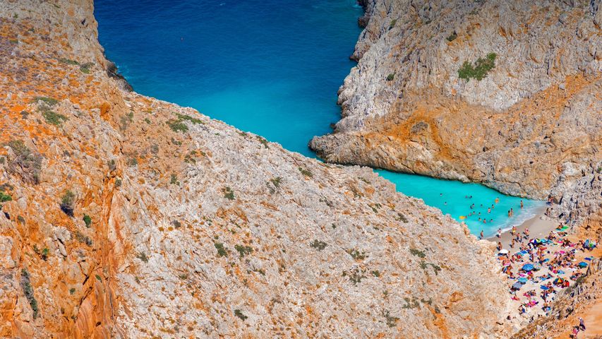 Praia Seitan Limania em Creta, na Grécia