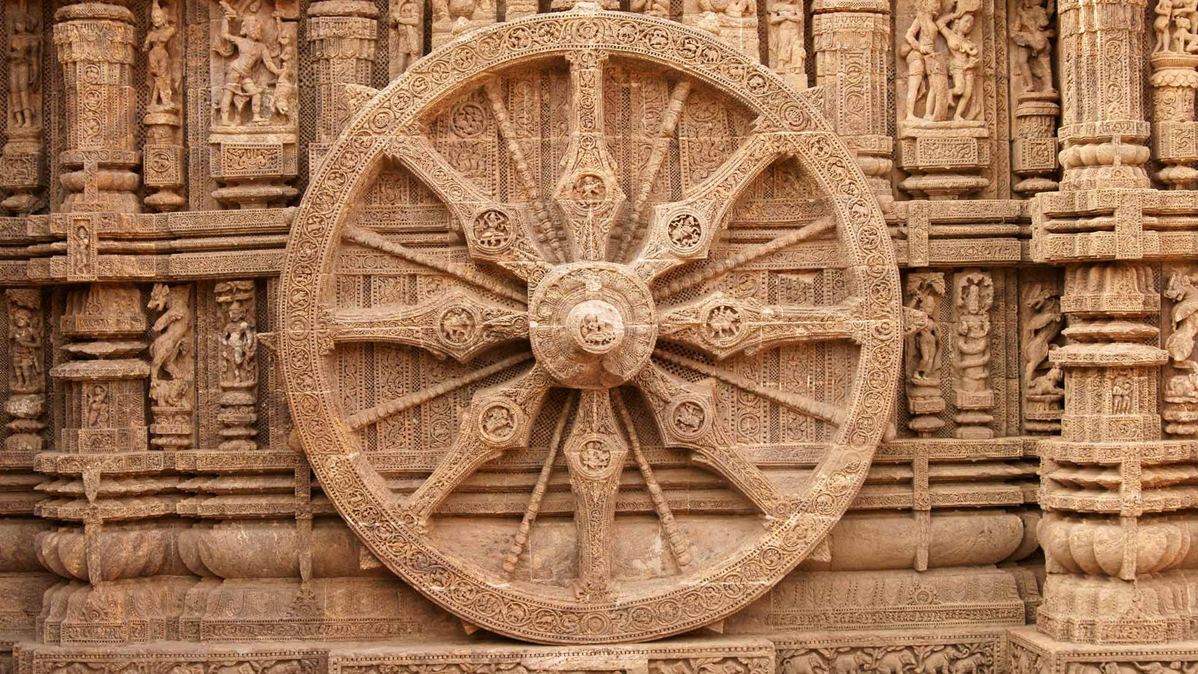 Konark Sun Temple Chariot Wheel Stock Vector - Illustration of font,  temple: 267509900